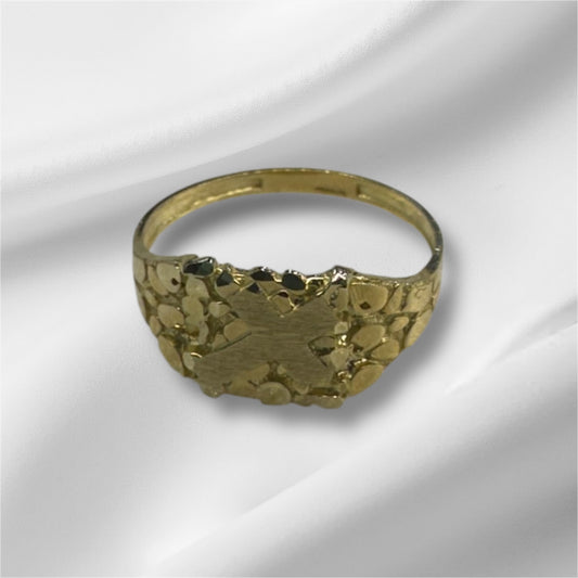Square Cross nugget ring