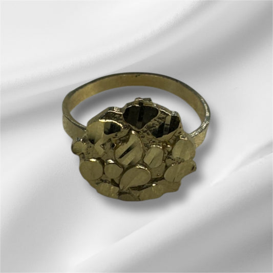 Rustic round nugget ring