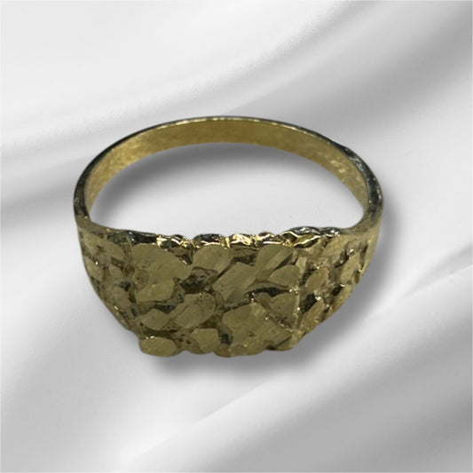 Rectangular medium flat nugget ring